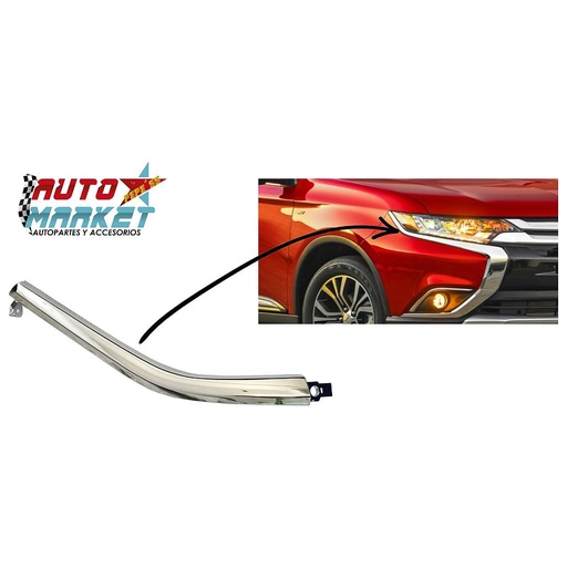[MIOUT16MFAHGCRSR] MOLDURA EXT DE FARO (FASCIA) MITSUBISHI OUTLAN DER DE 2016 AL 2017 CROM DER (131169)