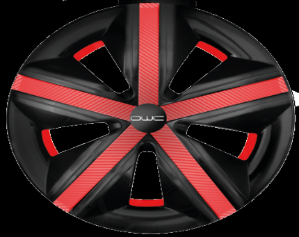 [1242-13R] TAPON RIN 13" OWC NEG -CINTA ROJA (1242-13RD)