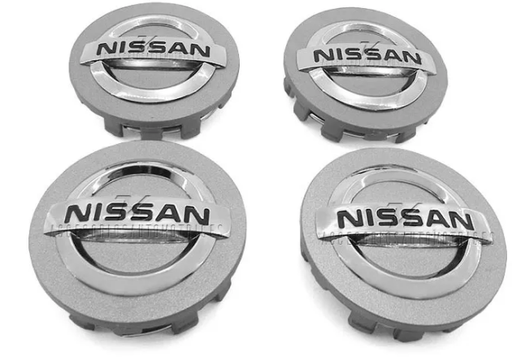 [MP-T013GCR-4] TAPON RIN CENTRO NISSAN 52MM GRIS/CROM JGO 4 PZAS N2