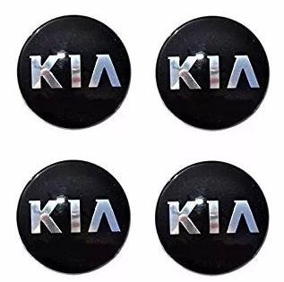 [MP-T015NCR-4] TAPON RIN CENTRO KIA 52MM NEG/CROM JGO 4 PZAS N2