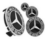 [MP-T024CRN-01] TAPON RIN CENTRO MERCEDES BENZ  75MM CROM/NEG JGO 1 PZA N2