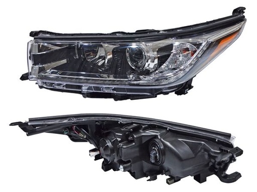 [FTHL17LL] FARO TOYOTA HIGHLANDER 2017 AL 2019 FILO CROMADO C/LUZ DE DIA IZQ