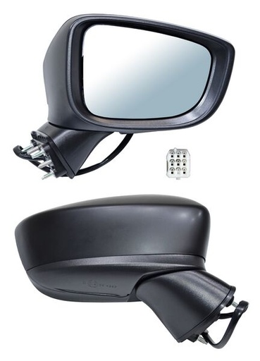 [ESMA-216-EL1] ESPEJO MAZDA 2 2016 A 2022  ELECT T NEG P/PINTAR C/DESEMPAÑANTE 6 PINES DER