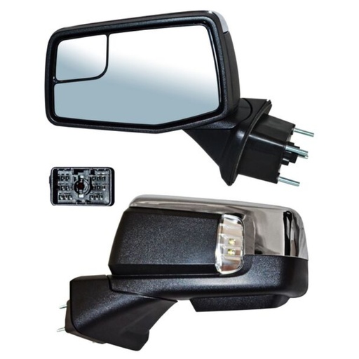 [ESCH-PU19-ELCR13I2] ESPEJO CHEVROLET PU/ SIERRA 2019 AL 2023 ELECT CROM C/DESEMP C/PUNTO CIEGO C/DIRECC C/LUZ INF C/MEM AUTOABATIBLE 13 PINES IZQ